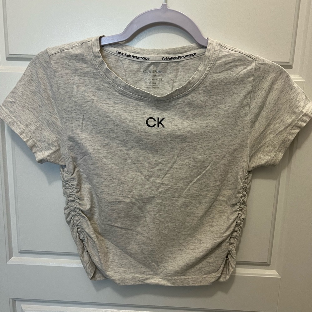 Calvin Klein Performance Heather Cinched Gray Tee
